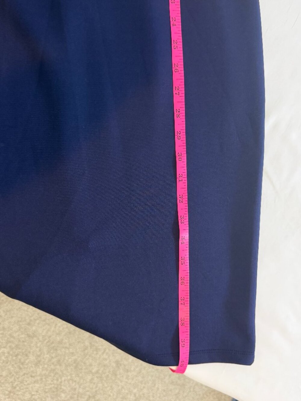 Enfocus Studio Navy Sheath Dress White Trim Nautical Button Detail Size 8 - Picture 7 of 7